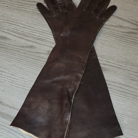 Vintage small leather gloves size 6 1/2 soft supple - Picture 4 of 6